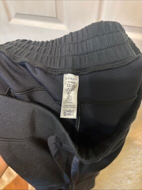 SPANX Black Sculpting Waistband Wide leg. cozy soft casual or dress